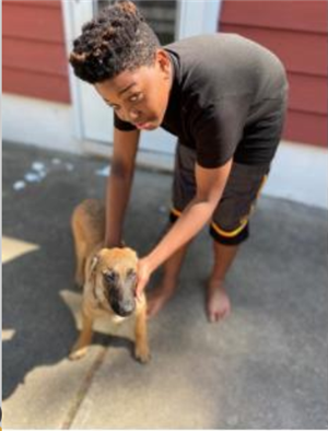Goku Cynthia Adams dog & son